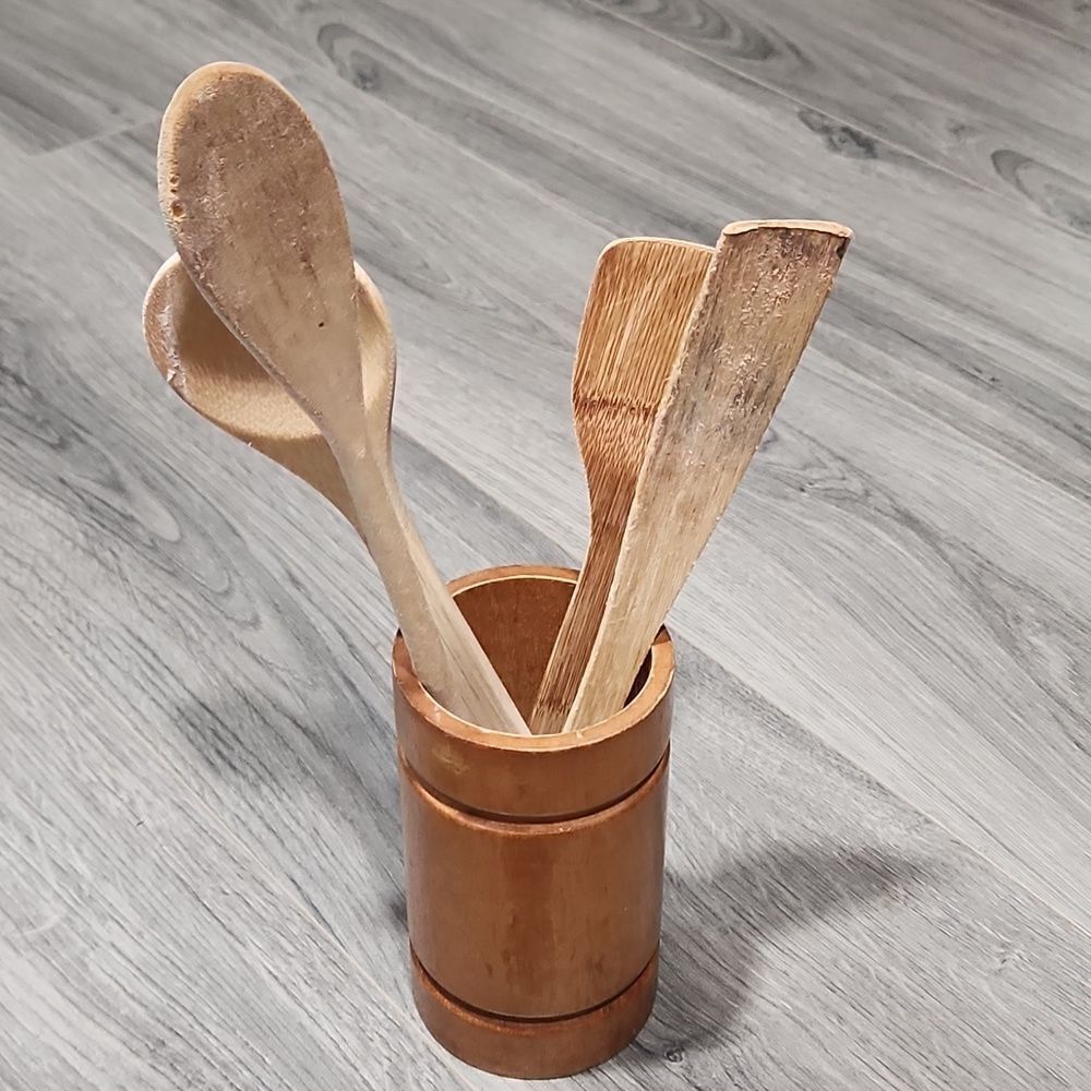 Vintage Boho Maple Wooden Decor Vase